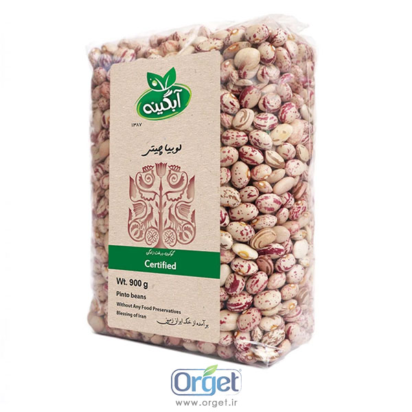 لوبیا چیتی 900 گرم آبگینه