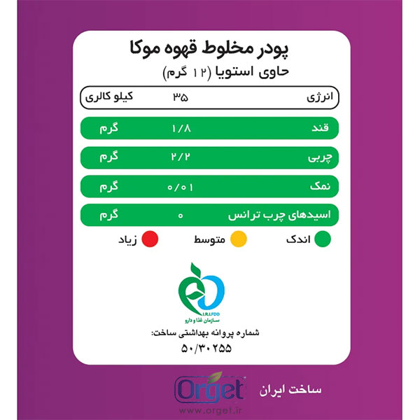 موکا بدون شکر 10 عددی پپتینا