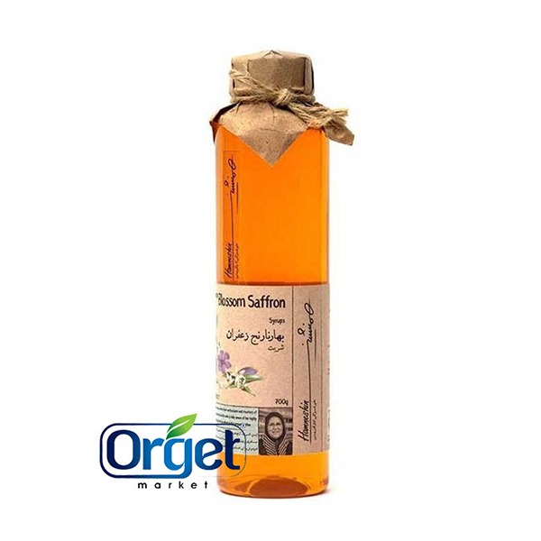 شربت بهارنارنج زعفران شکر قهوه ای همنشین 