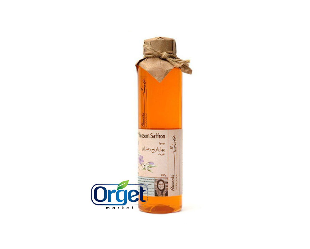 شربت بهار نارنج گلسرخ زعفران شکر قهوه ای همنشین