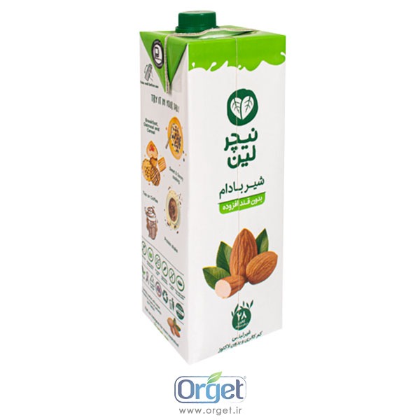 شیر بادام بدون قند افزوده 1 لیتری نیچر لین